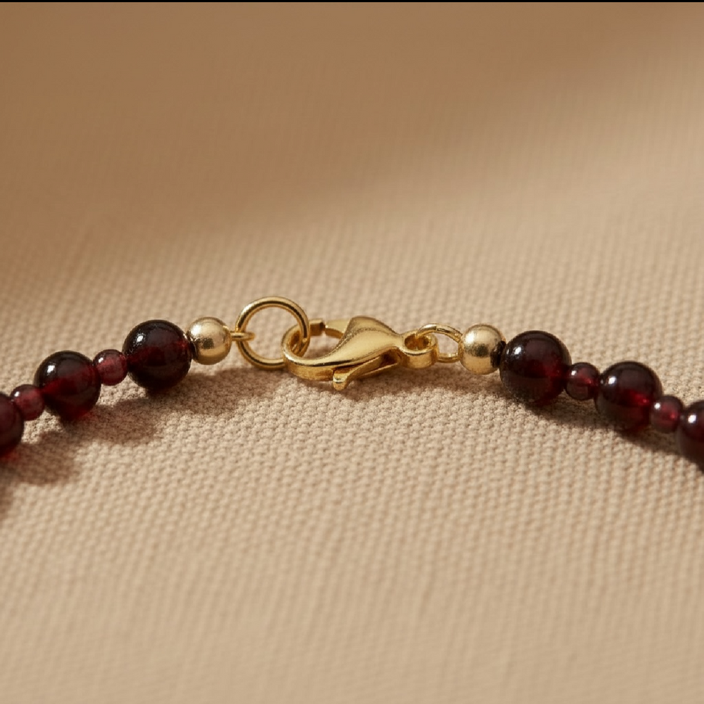 Alice Garnet Bracelet With Pearl Pendent