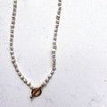 Eve Chain Nuggets Pearl Necklace With Bar & Toggle