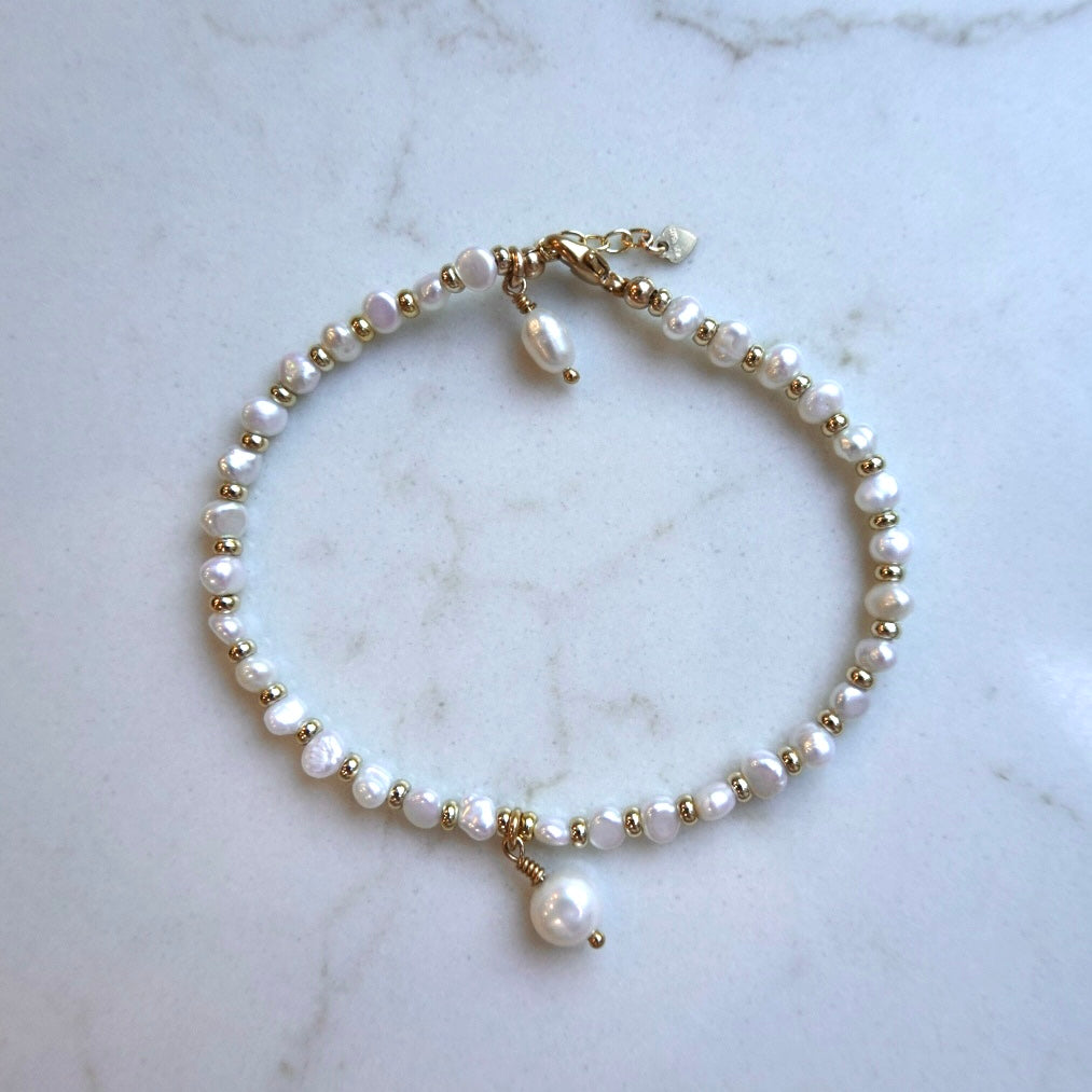 Isla Nugget Pearl Bracelet With pearl Pendent