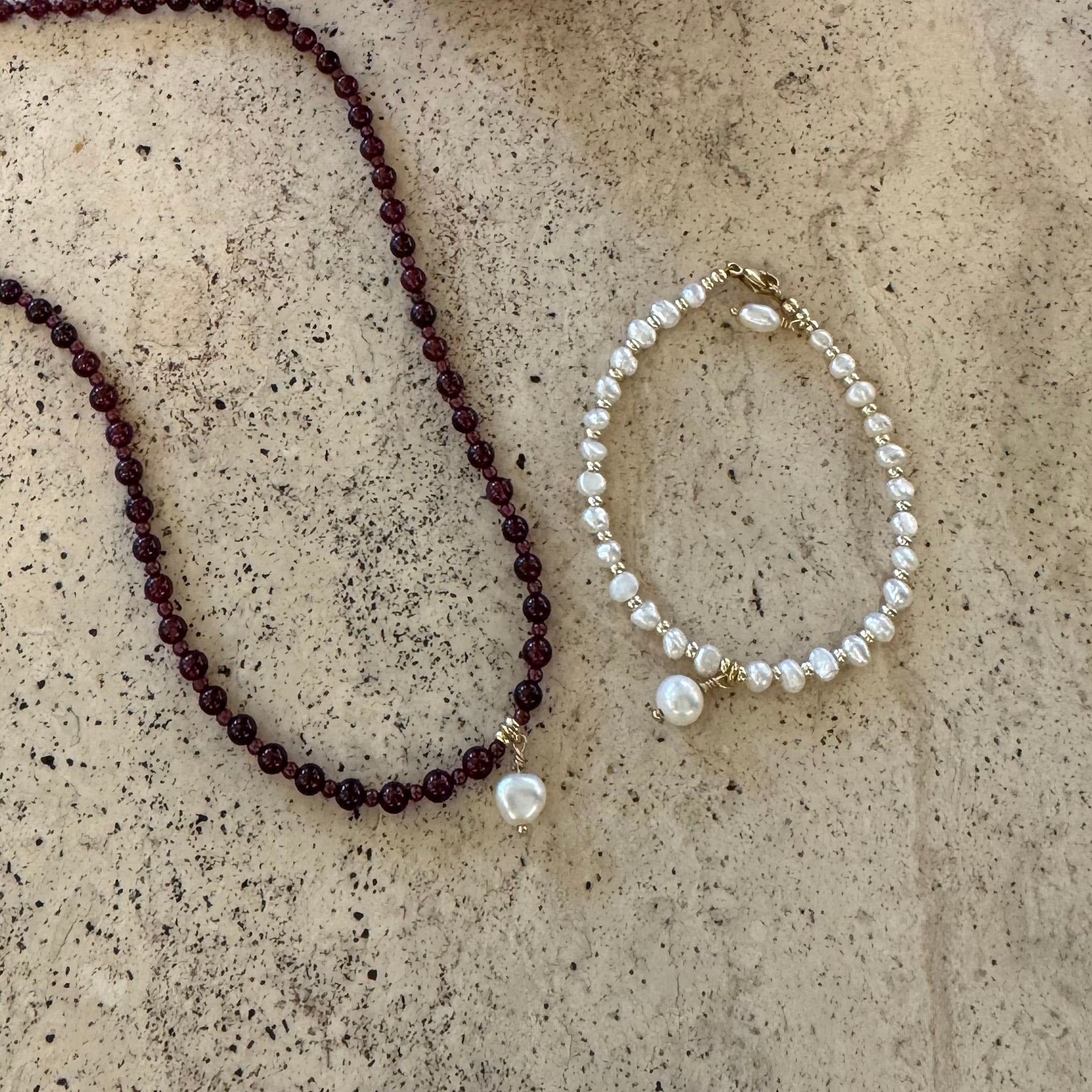 Isla Nugget Pearl Bracelet With pearl Pendent