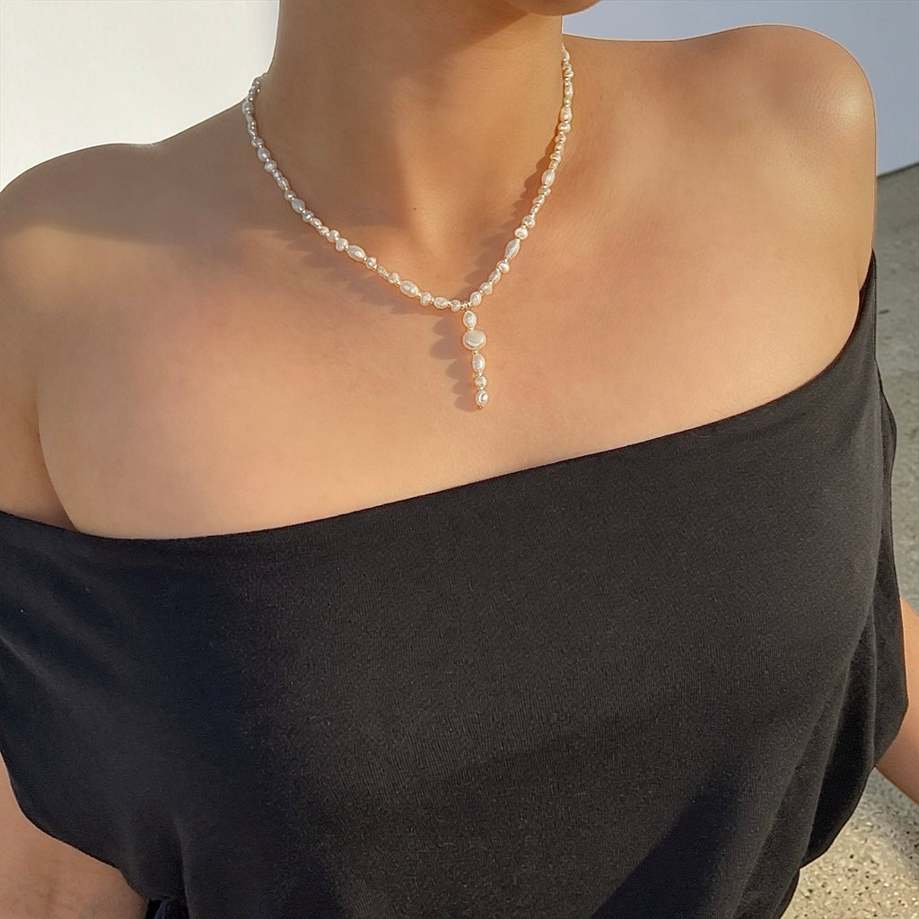 Serena Pearl & Sterling Silver Drop Necklace